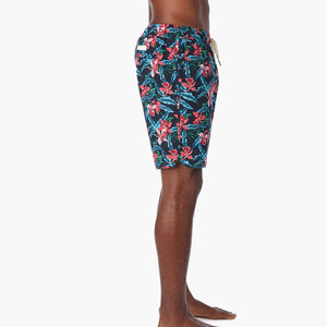 Short de bain décontracté pour homme à imprimé floral, séchage rapide, avec cordon de serrage à la taille et poches, longueur courte, taille mi-haute - Product Image 3