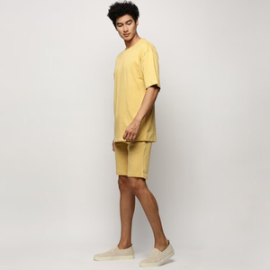 Ensemble d'été Performance : T-shirt court en coton et polyester extensible, doux, respirant, séchage rapide, style urbain, personnalisable OEM, marque privée - Product Image 4