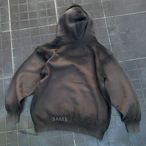 Hoodie unisexe à coupe ample, col rond, effet délavé, écologique, en coton, tricoté, avec double poche, style streetwear - Product Image 2