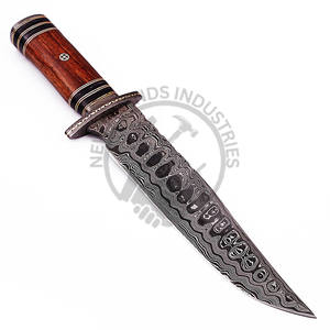 Nouveau Couteau de Chasse Professionnel en Acier Damas Fait Main, Couteau de Survie et de Camping Tranchant comme un Rasoir, Lame Fixe, Couteau Bowie d'Extérieur - Product Image 1
