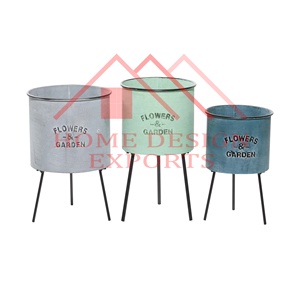 Maceta de hierro de metal de último diseño con soporte multicolor macetas de decoración de jardín para interiores y exteriores - Product Image 2