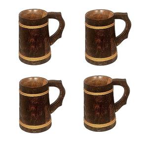 Mug en bois poli de qualité supérieure, grande taille, logo personnalisé, fait main, pour la maison, la cuisine et la table. - Product Image 4