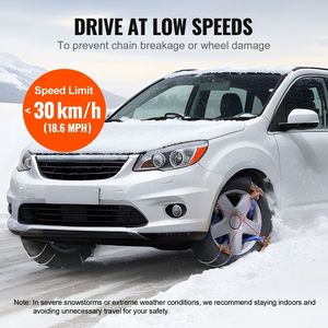 Set di 8 Catene da Neve in Lega di Manganese per Emergenze, per Pneumatici con Larghezza 9.2-11.2 Pollici/235-285 mm, Catene di Trazione per Ruote - Product Image 4