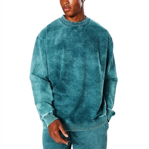 Sudadera de Algodón 100% con Lavado Ácido, Transpirable, Ecológica, de Invierno, Cuello Redondo, Casual, de Alta Calidad para Hombre - Product Image 2