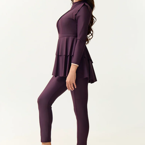 Waterproof Two-Piece Custom Burkinis Muslim Swimwear Islamic Swimsuit Regular Fit <b>Modest</b> Eco-Friendly Quick Dry Front Women - Product Image 3