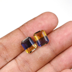 Excellente pierre précieuse synthétique en améthyste octogonale taillée 10x12mm, briolette à facettes, poli brillant, cabochon pour bijoux en argent - Product Image 1