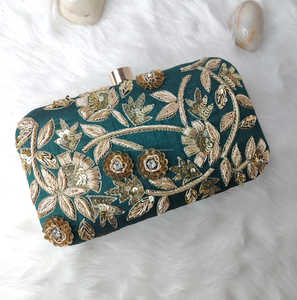 Sac à main de soirée à la mode pour les femmes vente chaude à Bahreïn Nigeria Canada Embrayages en satin embelli Artisan sac à main brodé - Product Image 6