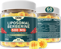 Gummies Liposomales de Berbérine Marque Blanche 500mg Sans Sucre Complément Alimentaire avec Extrait de Cannelle et de Melon Amer Gummies Véganes