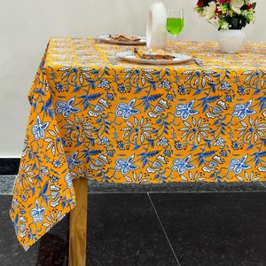 Best Quality <b>Table</b> Cover Cotton Hand Block <b>Tablecloth</b> Printed Manufacture Floral Cover <b>for</b> Restaurant Kitchen Dining - Product Image 4