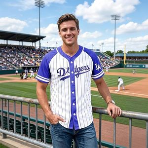 Chemises à boutons pour hommes sur le thème du baseball, T-shirt de joueur de baseball, Maillot graphique à séchage rapide pour les fans de matchs, Hauts à manches courtes - Product Image 3