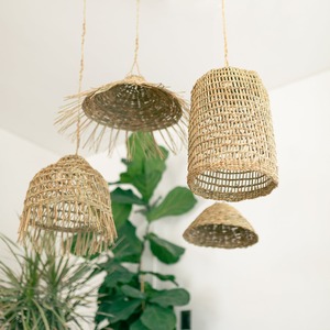 Abat-jour en jonc de mer à prix abordable, style bohème, pour la décoration de la maison et du patio, lampe suspendue tressée en jonc de mer - Product Image 3