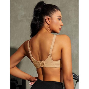Soutien-gorge de sport athlétique en nylon et élasthanne, avec coussinets amovibles, extensible et absorbant les chocs, idéal pour le yoga et le fitness - Product Image 4