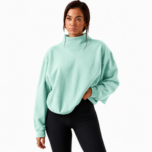 Suéter de Cuello Alto para Mujer, Estilo Informal, Estampado Otoñal, Manga Larga, Hombros Caídos, Premium, Ecológico, Transpirable y Ligero, de Hellas Fashion - Product Image 1