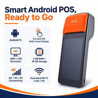 2+16G Layar Sentuh 5 Inci Android Mobile Pos Dengan Printer Mobile 58mm Mendukung Pemindai NFC