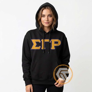 Sweat à capuche personnalisé Sigma Gamma Rho, broderie sur le devant, sororité, coton molletonné écologique de haute qualité, vêtements grecs pour femmes - Product Image 4