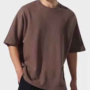 เสื้อยืดโอเวอร์ไซส์สำหรับผู้ชาย ผ้าฝ้ายออร์แกนิค เสื้อยืดแขนสั้น เสื้อยืดลำลองสำหรับฤดูร้อน เสื้อยืดเจอร์ซีย์ลำลอง - Product Image 1