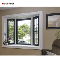 Fenêtres en baie de style américain avec cadre en aluminium et acier, double vitrage trempé, fenêtre sur mesure