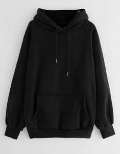 Pull-over décontracté à manches longues pour homme, noir, coupe classique, en molleton 100% coton, hiver, écologique et respirant, ODM - Product Image 3