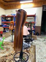 Perruque en cheveux humains vietnamiens bruts couleur clair piano, cuticules alignées, avec dentelle frontale HD et texture ultra-lisse