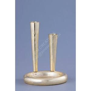 Porte-bougie en métal doré avec base, décoration moderne pour la maison, support de bougie de table, fait main, haute qualité, Noël, Pâques - Product Image 1