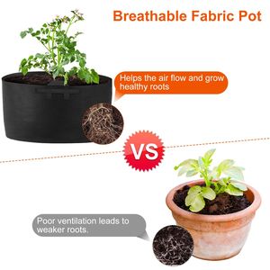 Lot de 3 sacs de culture respirants en tissu pour pommes de terre et légumes, pour la plantation en jardin - Product Image 3