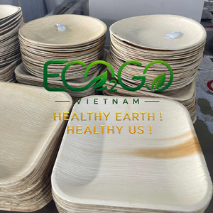 Assiettes de service rondes en feuilles de palmier Eco2go, biodégradables, peintes à la main, design minimaliste, cadeau d'affaires, fabriqué au Vietnam - Product Image 6