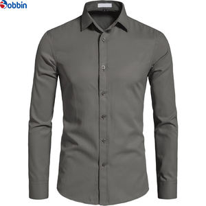 Chemises habillées professionnelles pour hommes, design haut de gamme, personnalisées, en coton uni, manches longues, grandes tailles, respirantes, anti-rétrécissement, tissées - Product Image 2