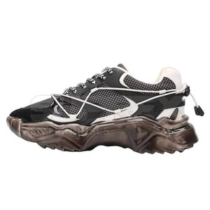 Baskets tendance en cuir de vachette respirantes avec doublure en mesh et fermeture à lacets pour l'entraînement professionnel en salle de sport - Product Image 2