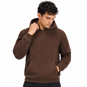 Vente en gros de sweat-shirts à capuche pour hommes en tricot gaufré, décontractés, à manches longues, style streetwear personnalisé, usine de vêtements - Product Image 1