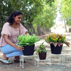 Modern <b>Metal</b> <b>Flower</b> <b>Stands</b> Powder Coated White Indoor Plant Holders for Home Decor Minimalist Design - Product Image 5