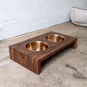 Mango Wooden Cat/<b>Dog</b> Feeder with Dual Stainless Steel Bowls Durable Pet Dish Set with Stand - Product Image 5