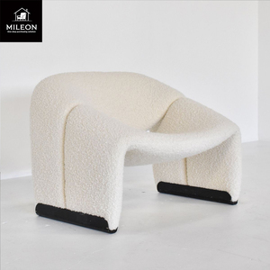 Chaise de canapé simple nordique tissu de loisirs hôtel modèle chambre concepteur personnalisé Simple fauteuil en coton et laine de lin en forme spéciale - Product Image 2