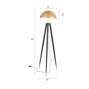 Lámpara de Pie Moderna con Trípode, Lámpara de Pie Dorada con Domo, Lámpara de Pie Metálica Contemporánea, Lámpara Decorativa de Lujo para Sala de Estar, Dormitorio, Hotel - Product Image 2