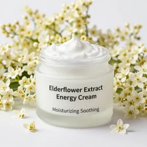 Crème hydratante et apaisante pour le visage à l'acide hyaluronique, glycérine et squalane, sans parabènes, à l'extrait de fleur de sureau, fabriquée en Corée (ODM/OBM) - Product Image 1