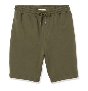 Shorts Bermuda en Coton Vert Olive pour Homme, Taille Mi-Haute, Cordon Élastique, Décontracté avec Poche Arrière, Tissu Tricoté Respirant - Product Image 1