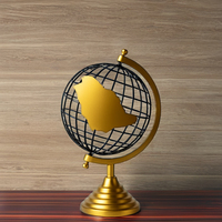Globo Terráqueo Giratorio de Metal Minimalista con Base de Aluminio, Diseño Contemporáneo, Acabado en Color Personalizable, Coleccionable, para el Día de la Tierra, Oficina