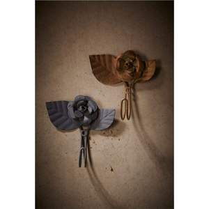 Set Of 3 Green Rose <b>Wall</b> <b>Mounted</b> Hooks With Leaves Decorative Metal Hangers For Bedroom Bathroom Entryway <b>Wall</b> Storage Decor - Product Image 2