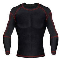 Conjunto de Compresión Deportivo para Hombre, 2 Piezas, Manga Larga, Elástico en 4 Direcciones, Transpirable, para Gimnasio, Venta al Por Mayor, OEM, Personalizado