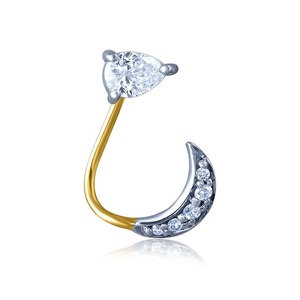 GLEAMORA ENTERPRISE Flower Shape Brilliant Cut Lab Grown <b>Diamond</b> <b>Nose</b> Pin 18K Yellow Gold Plated Luxury <b>Stud</b> Women's Wedding - Product Image 1