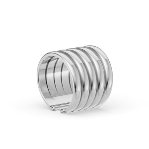 Bague ajustable large unisexe tendance en argent, motif géométrique multicouche, style manchette ouverte, bijou de mode pour mariage, design personnalisé - Product Image 3
