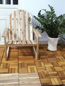 Baldosas de Madera de Acacia Modernas de 300x300mm, Impermeables y Antideslizantes para Terraza, Patio Trasero, Balcón, Jardín y Decoración de Piscinas - Product Image 4