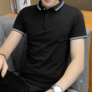 เสื้อยืดคอตตอนคุณภาพสูงสำหรับผู้ชาย แขนสั้น คอปกพับได้ พิมพ์ลาย สวมใส่สบายๆ สำหรับฤดูร้อน - Product Image 2