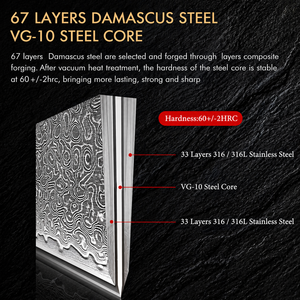 Ensemble de lames de couteau en acier de Damas – Lames de couteau de cuisine forgées à la main sans manche pour couteaux personnalisés - Product Image 4