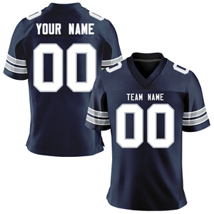 Camiseta de Fútbol Americano Personalizada al por Mayor, 100% Poliéster, Secado Rápido, Transpirable, Uniforme de Equipo, Cuello en V, Manga Corta, Deportiva - Product Image 3