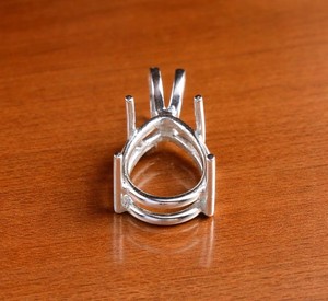 Handmade 925 Silver 8x10mm Pear Prong Semi Mount Designer Charm Pendant Empty Pre Notched Setting DIY Keepsake Jewelry Findings - Product Image 3