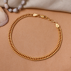 Fashion Trendy Fine Charm <b>Bracelet</b> Gold plating Plated Curb Chain <b>Bracelet</b> Men & Women Daily Wear Jewelry Unisex Women <b>Bracelets</b> - Product Image 2