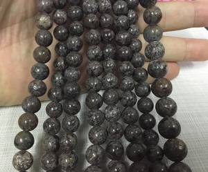 ลูกปัดหินออบซิเดียนสีน้ำตาลลายเกล็ดหิมะทรงกลม หินธรรมชาติ สำหรับทำเครื่องประดับ DIY ขายส่ง - Product Image 6