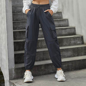 wholesale Double Simple Vertical <b>Stripe</b> Loose Wide Leg <b>Trousers</b> Elastic <b>Women's</b> Casual Pants - Product Image 5
