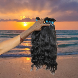 Extensiones de Cabello Remy Virgen de Lujo, 100% Cabello Humano Natural, Color Castaño Ondulado, Cutícula Alineada, de un Solo Donante, Sin Procesar, de la India - Product Image 1