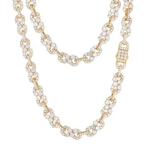 Listo para Enviar, Nuevo, Cadena Cubana con Símbolo de Infinito, Chapada en Plata de Ley 925, con 1 Hilera de Diamantes Moissanite VVS y Circonitas Cúbicas - Product Image 4